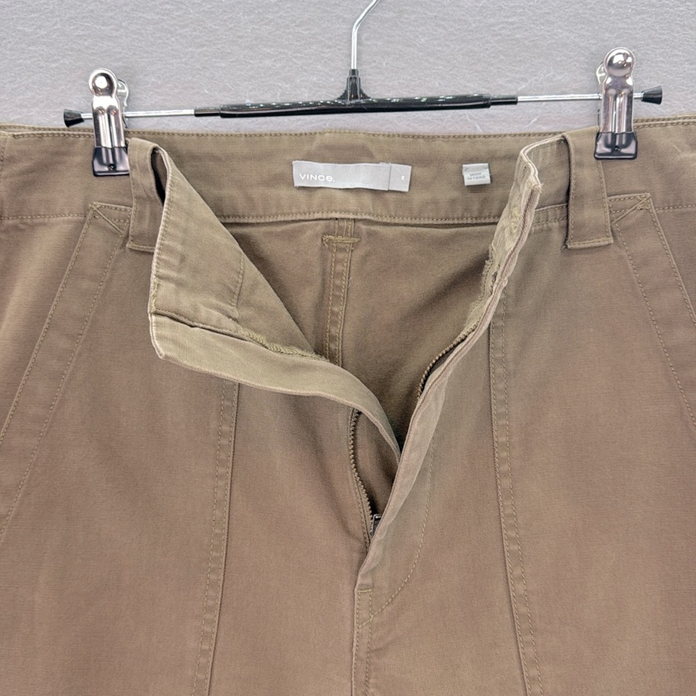 Vince - women’s green / brown cotton Utility high rise Cropped cargo pants SZ 10 - Picture 8 of 8